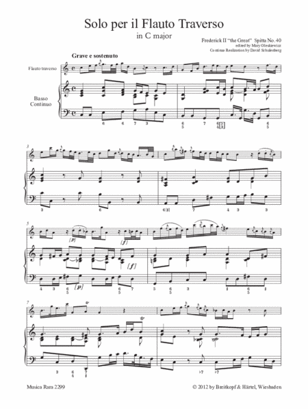 Frederick II Sonata in C Major Spitta No.40