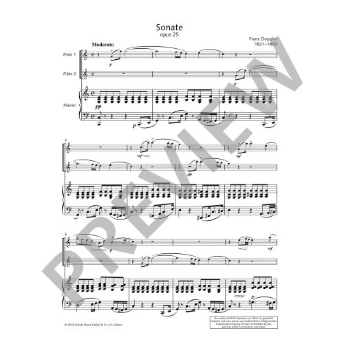 Doppler , Albert Franz , András Adorján (Editor) Sonata 2 flutes and piano