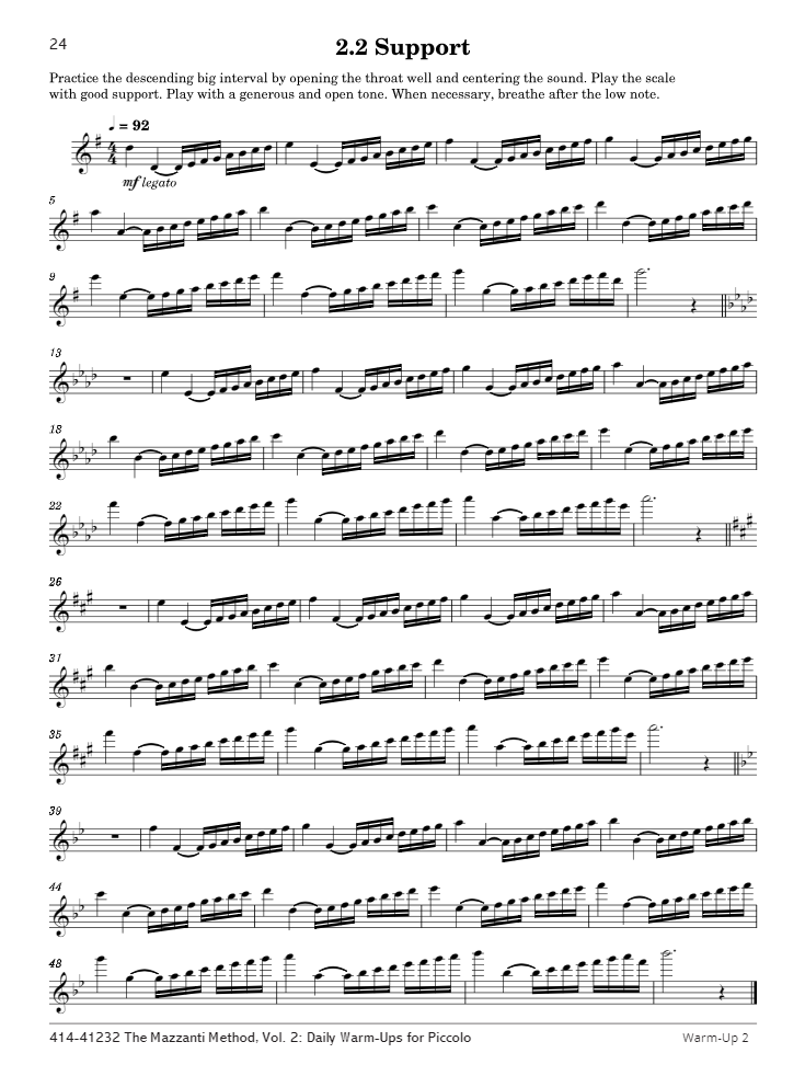 The Mazzanti Method, Vol. 2 Daily Warm-Ups for Piccolo