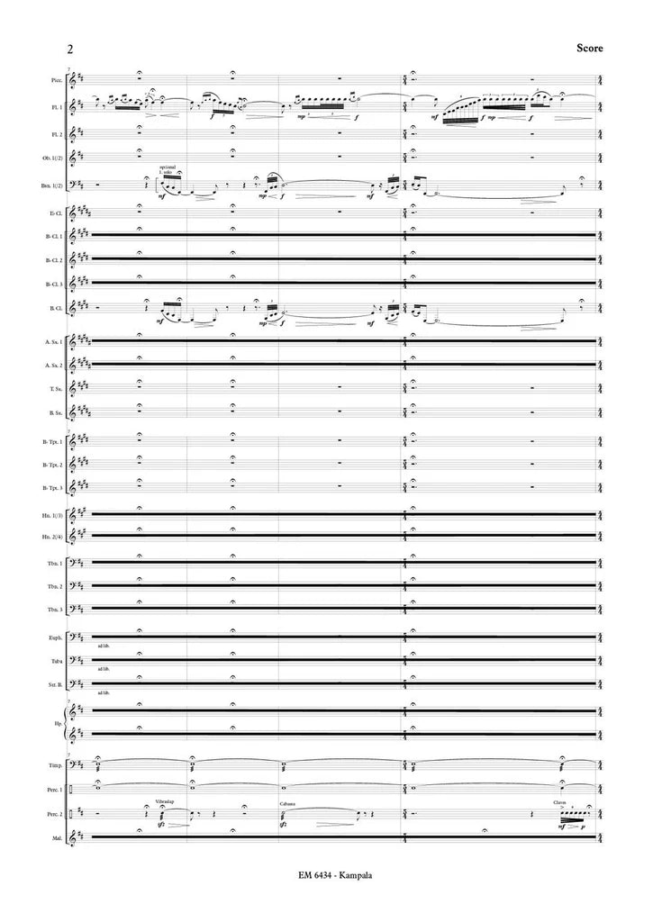 Brosse - Postcard from Kampala (Full Score and Parts)