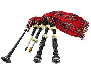 Bagpipes Set-Ebony with silver Mounts