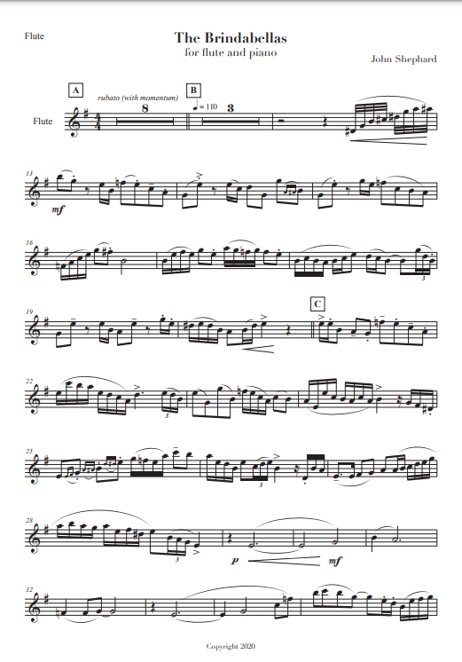 Shephard , John - The Brindabellas : for flute and piano (Digital Download)