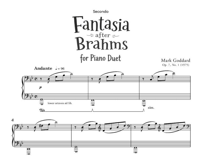 Godard, M - Fantasia after Brahms - Piano Duets and solos (Digital Download)