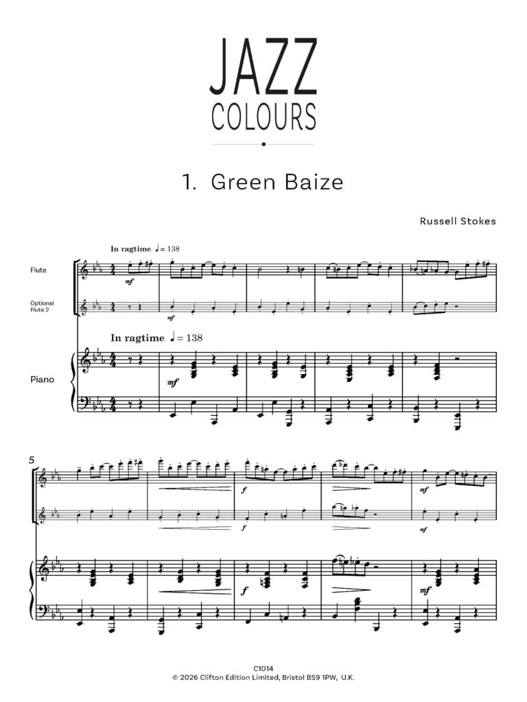 Stokes, Russell - Jazz Colours for Flute and Piano- Digital Download