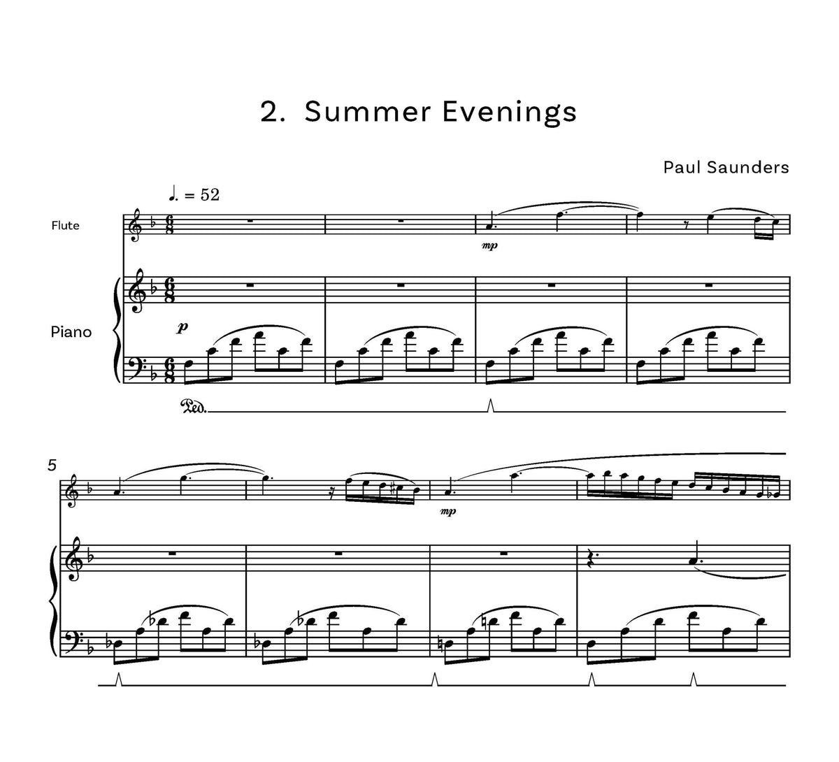 Saunders, Paul Microclimates for flute and piano - Digital Download