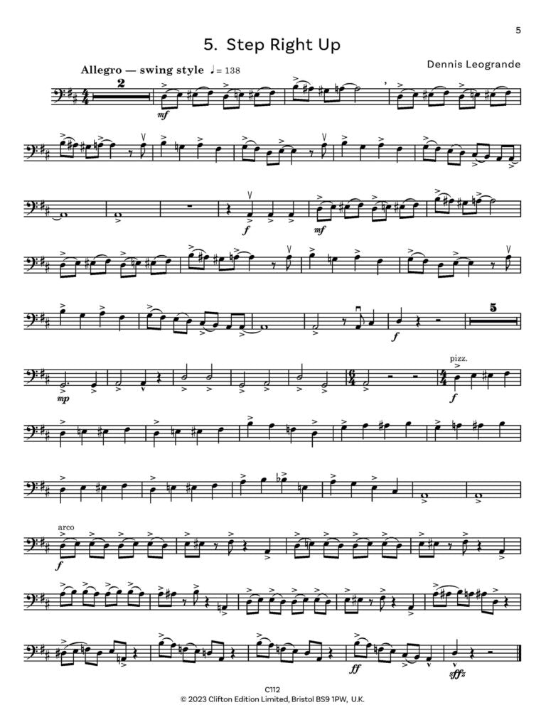 Leogrande: Progressive Solos for the Beginner Bassist. Double Bass & Piano - Digital Download