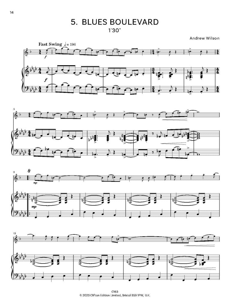 Wilson, Andrew: Bebop & More Sax Saxophone (Alto or Tenor) and Piano with optional backing tracks - Digital Download