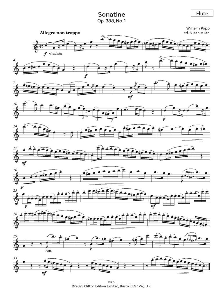 Popp, Wilhelm: Sonatine No. 1, Op. 388 - Digital Download