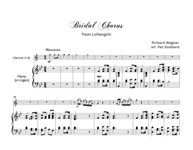 Wedding Bells an album for Clarinet in Bflat & Piano (or Organ) - Digital Download