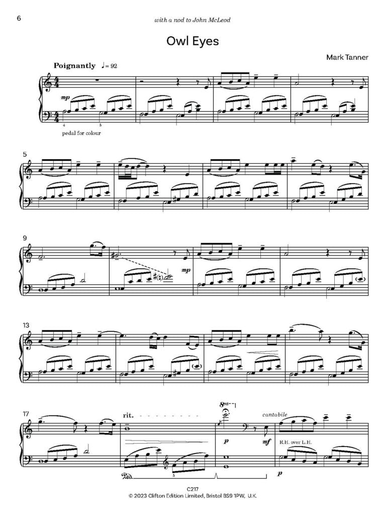 Tanner, Mark: Nightscapes for Piano - Digital Download