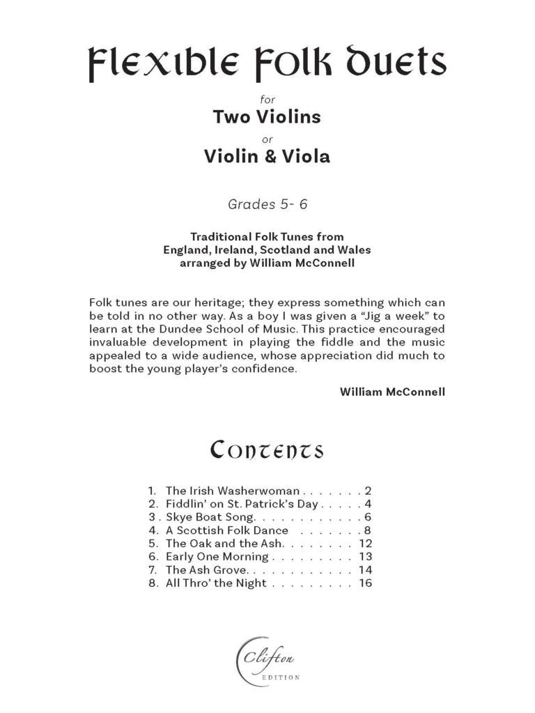 McConnell, William: Flexible Folk Duets: Violin Duet or Violin & Viola Duet - Digital Download
