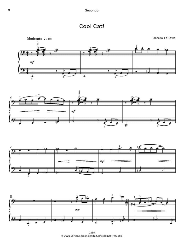 Fellows, Darren: Blue for Two for Piano Duet