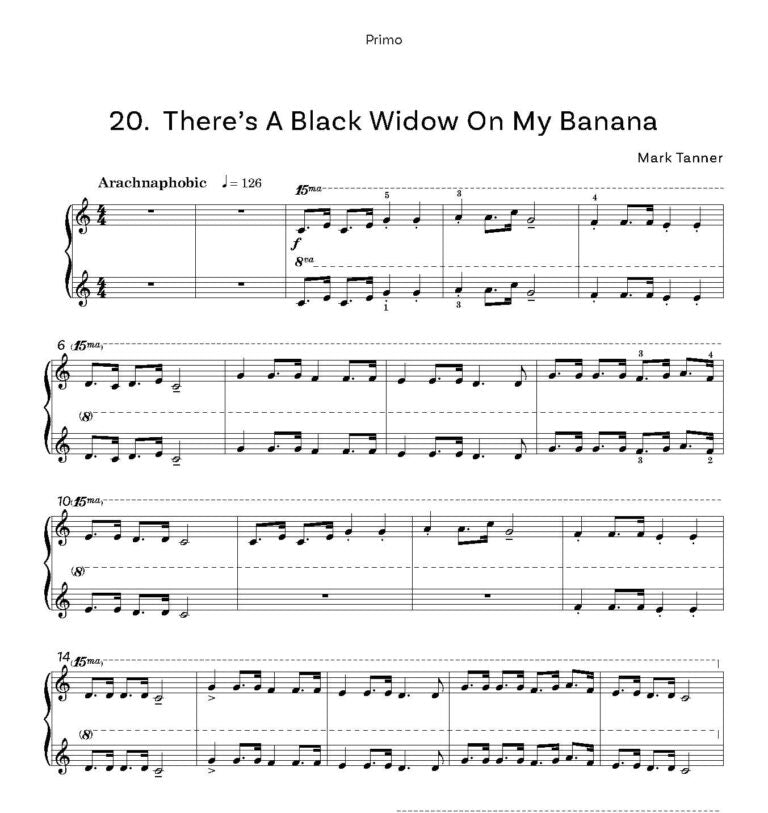 Tanner, Mark -Eye Tunes ZooKeepers Just White Notes! for solo piano - Digital Download