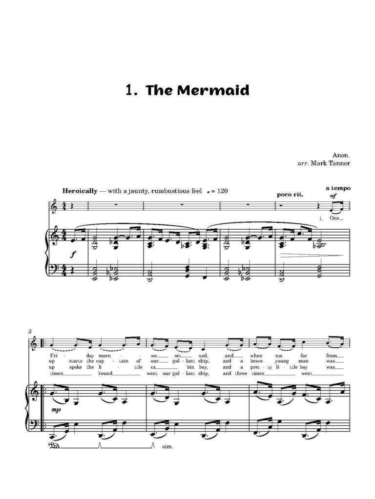 Tanner, Mark - Folk Songs Volume 1 Eight folk songs, arranged with exquisite piano accompaniments - Digital Download