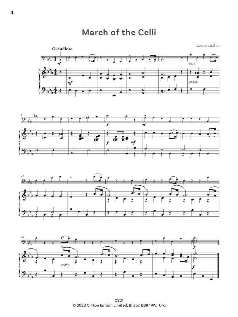 Taylor, Lorna: Taylor-Made Pieces for Cello Positions (Cello & PIano/Backing tracks) - Digital Download