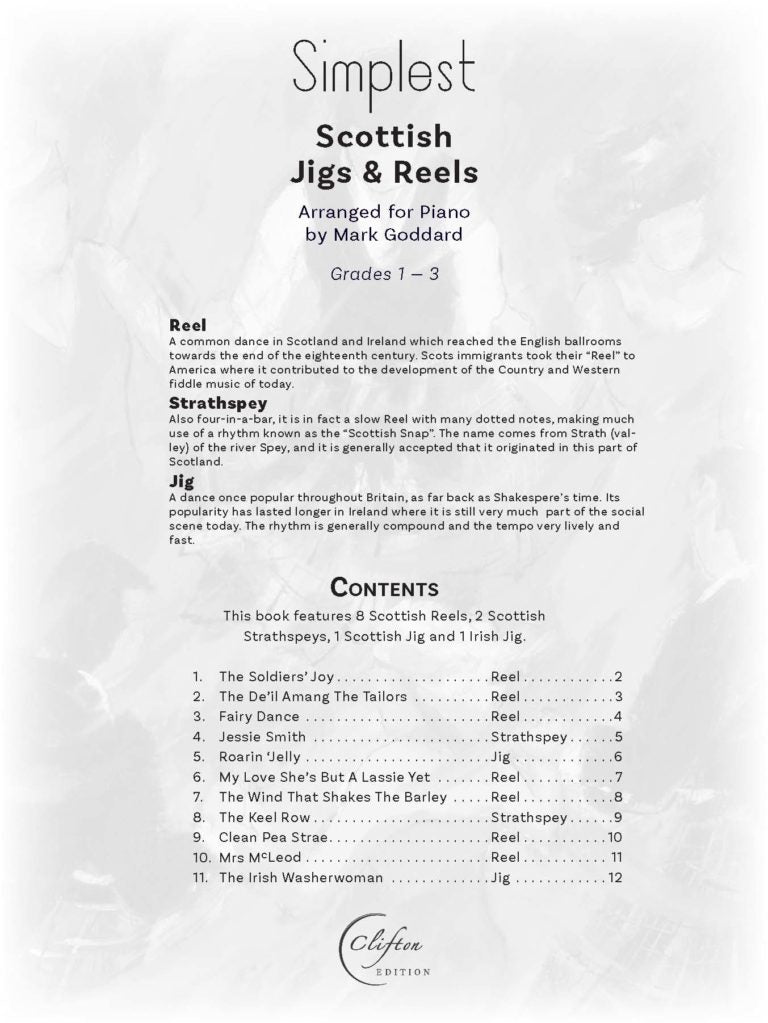 Simplest Scottish Jigs & Reels arr. for Piano by Mark Goddard - Digital Download