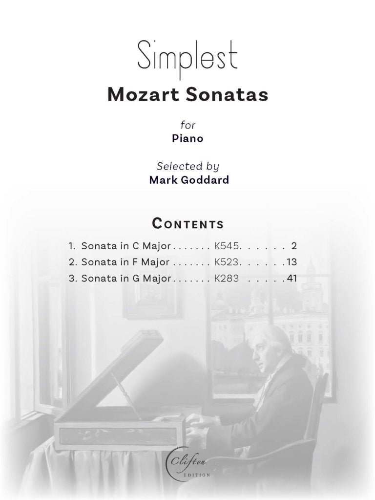 Simplest Mozart Sonatas for Piano ed. Mark Goddard - Digital Download