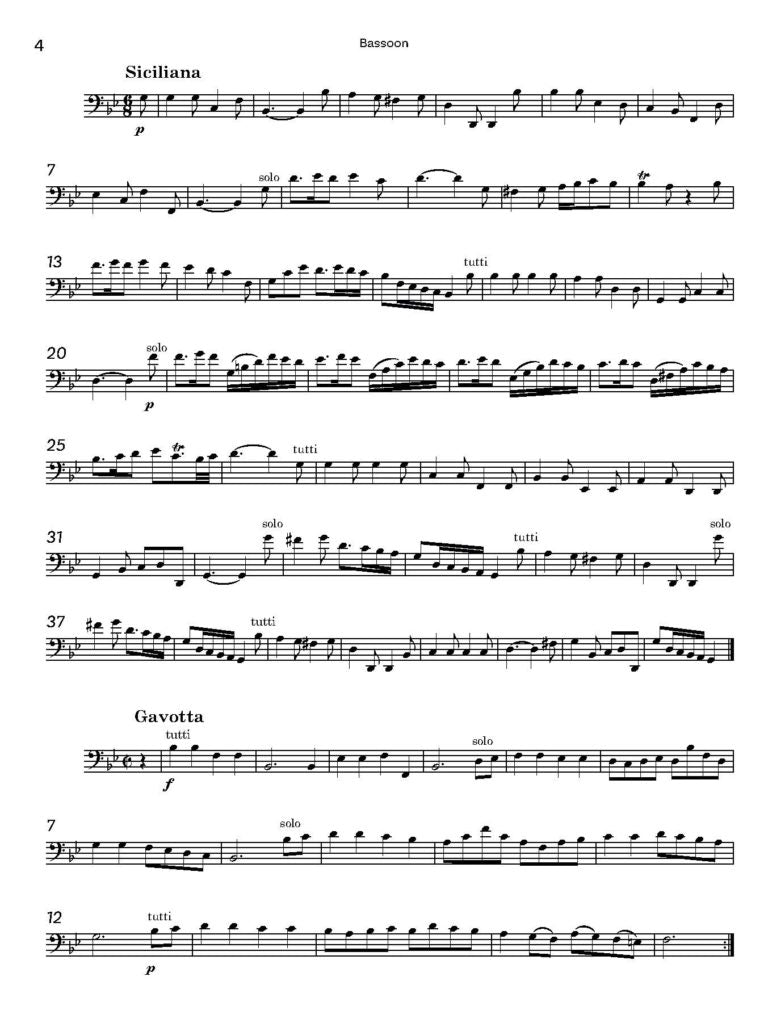 Hargrave: Concerto IV in B flat – Score and parts for Bassoon and Strings - Digital Download