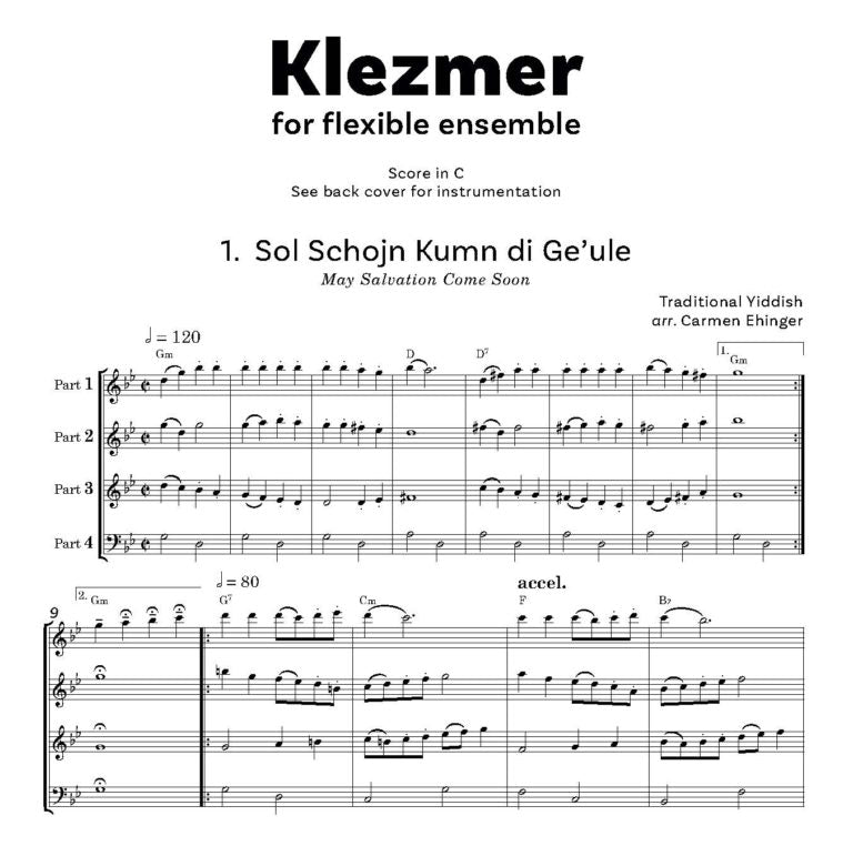 Klezmer for flexible ensemble, Trad. arr. Carmen Ehinger - Digital Download