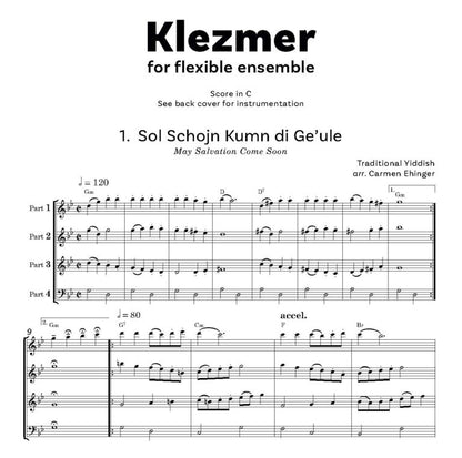 Klezmer for flexible ensemble, Trad. arr. Carmen Ehinger