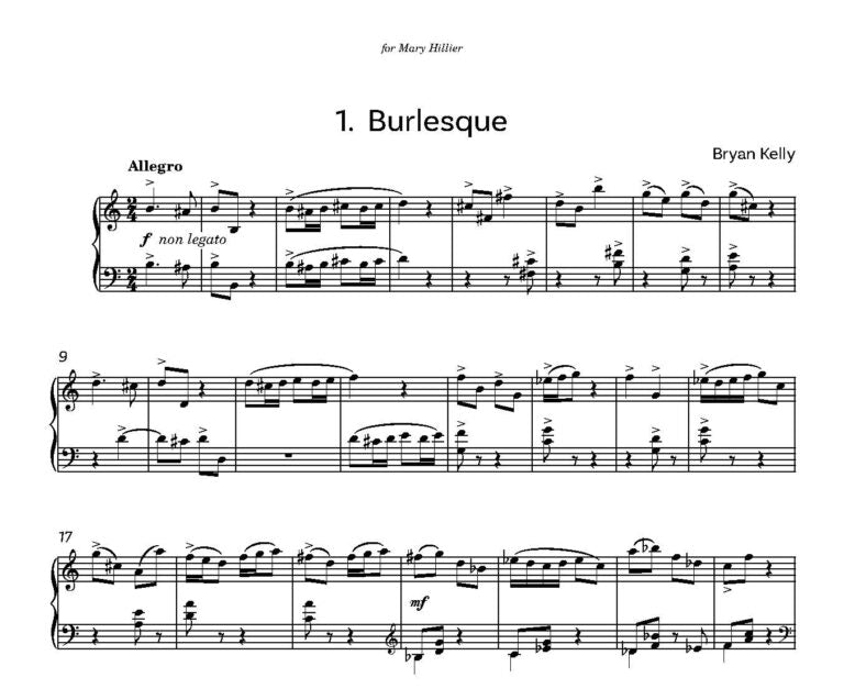 Kelly, Bryan - Somerset Preludes piano solo - Digital Download