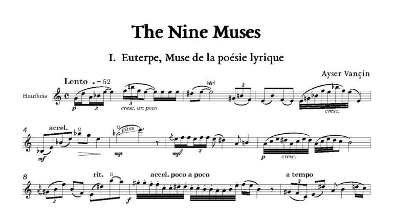 Vançin, Ayser: The Nine Muses – Impressions for solo Oboe or Cor Anglais - Digital Download