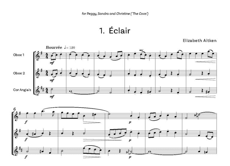 Aitken, Elizabeth: Cake Dance Suite for 2 Obs and Cor Anglais - Digital Download