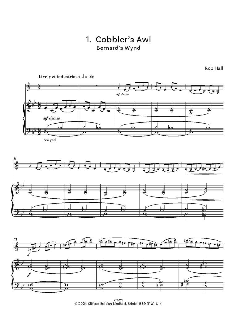 Hall, Rob: Close Encounters for Clarinet in Bflat and Piano - Digital Download