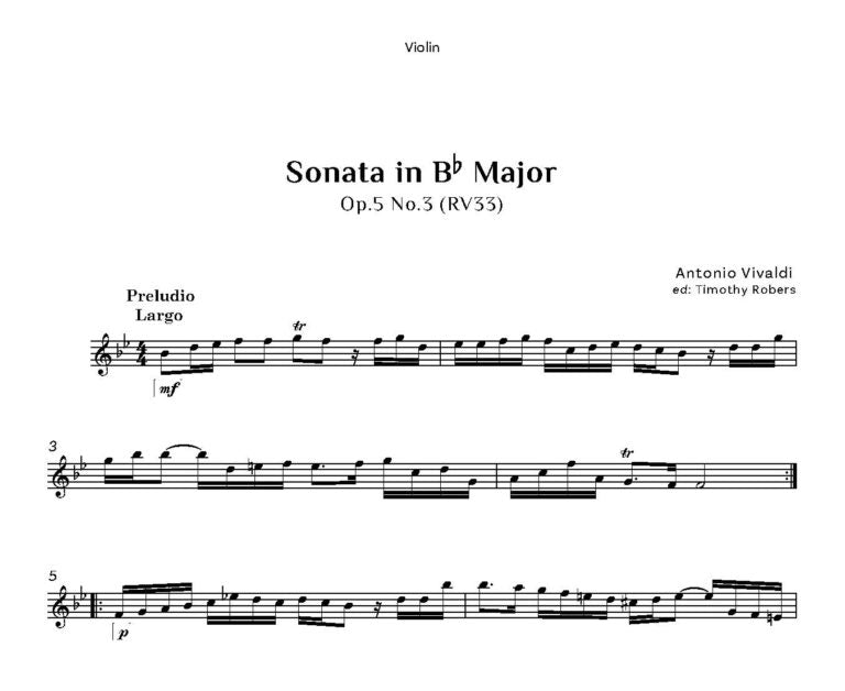 Vivaldi: Four Sonatas Opus 5 for Violin & Piano