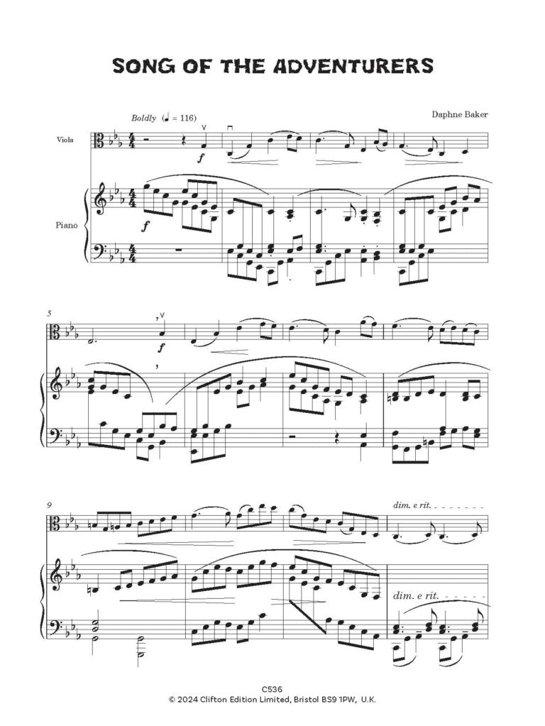 Baker, Daphne: Jungle Adventures Viola & Piano - Digital Download