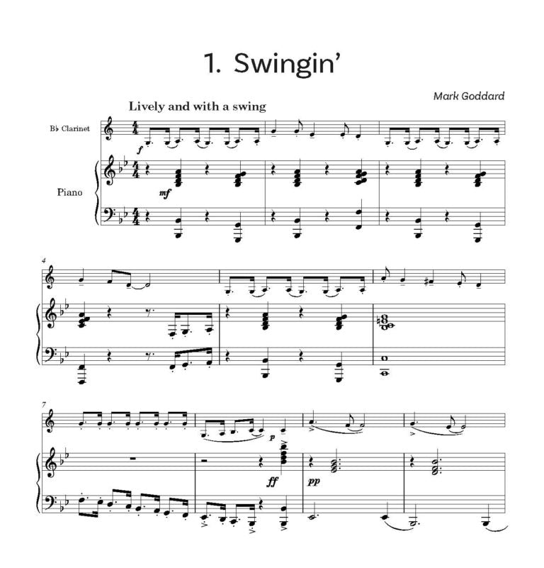 Godard, Mark - Party Pieces for Clarinet & Piano - Digital Download