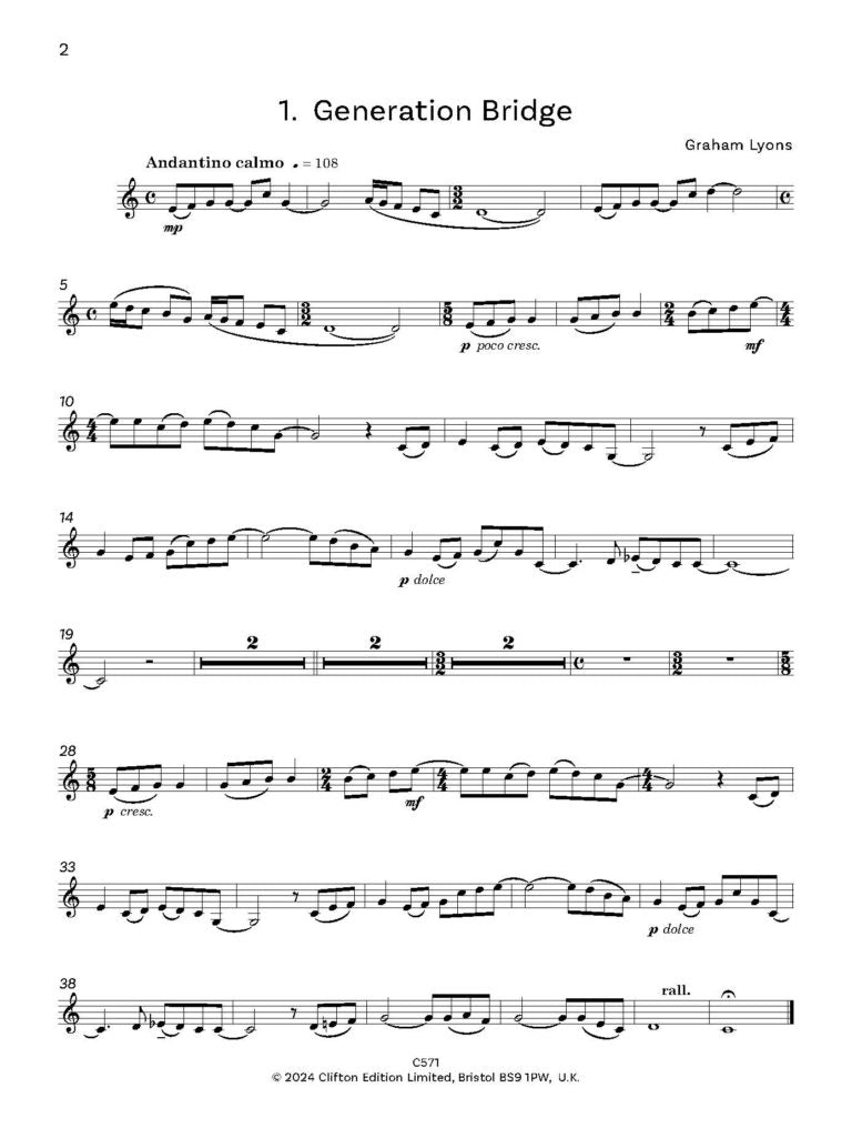 Lyons, Graham - Compositions for Clarinet in Bb Volume 2- Digital Download