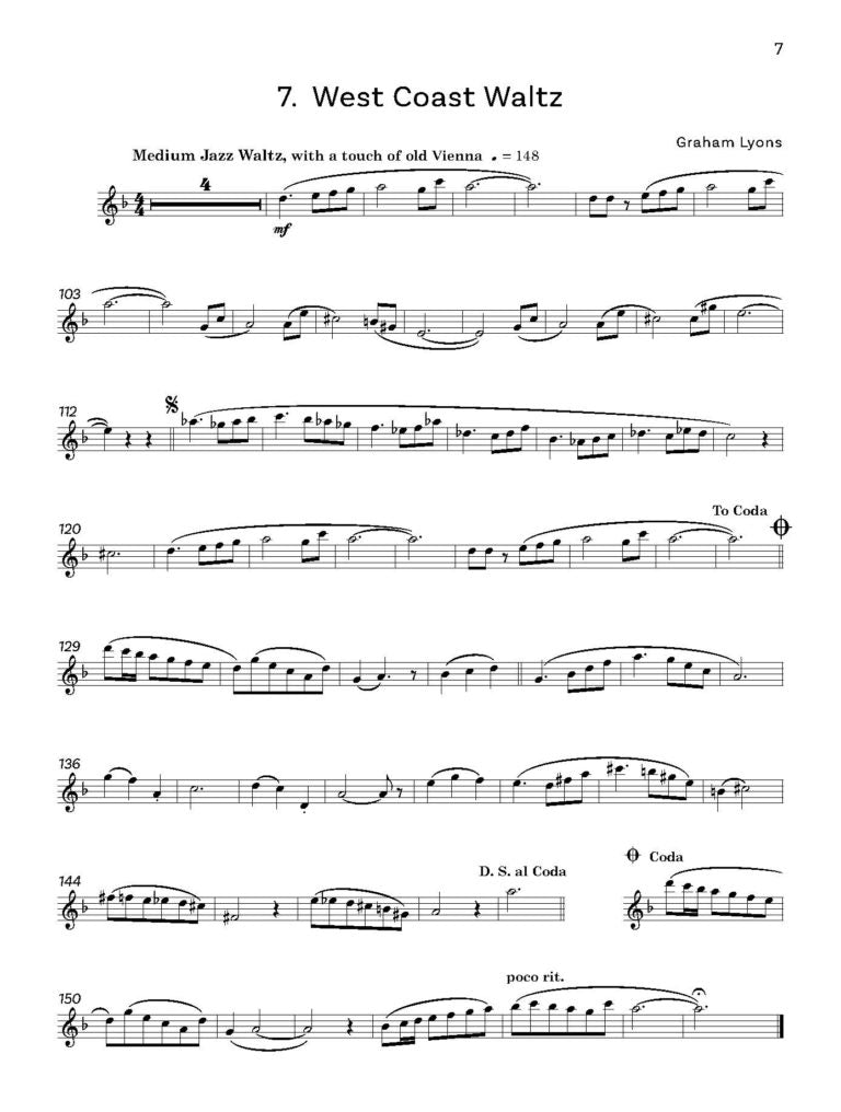 Lyons, Graham - Compositions for Alto Saxophone Volume 2 - Digital Download