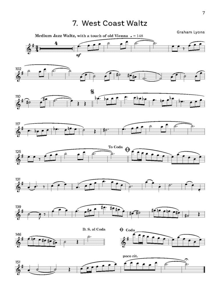 Lyons, Graham - Compositions for Tenor Saxophone Volume 2 - Digital Download