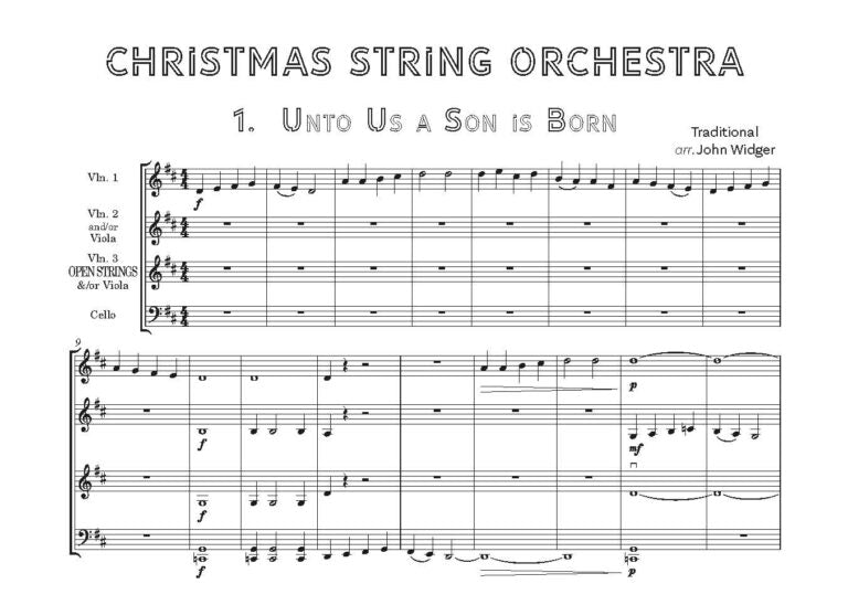 Widger, John - Christmas String Orchestra Eight Popular Carols for Beginners up to Grade 1 - Digital Download