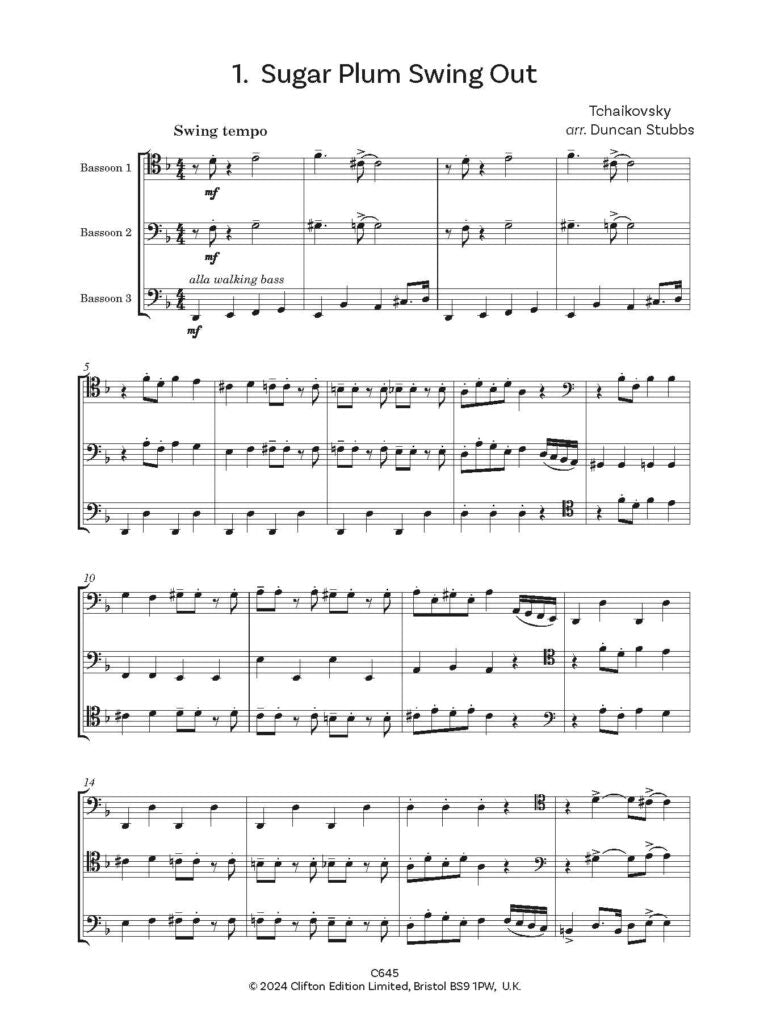 Jazz Tchaikovsky for bassoon trio - Digital Download