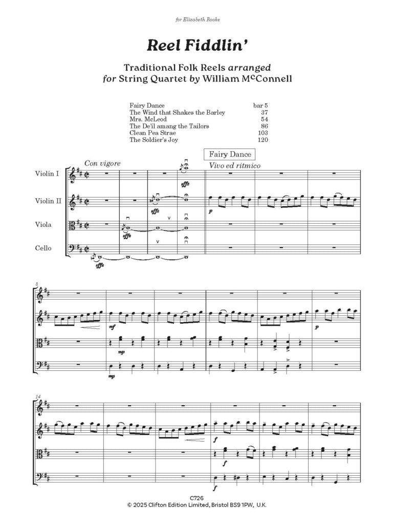 Reel Fiddlin’ Traditional Reels arranged for String Quartet - Digital Download
