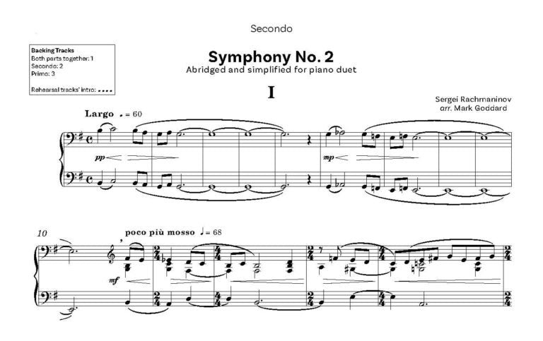 Easy Rachmaninov Piano Duets- Digital Download