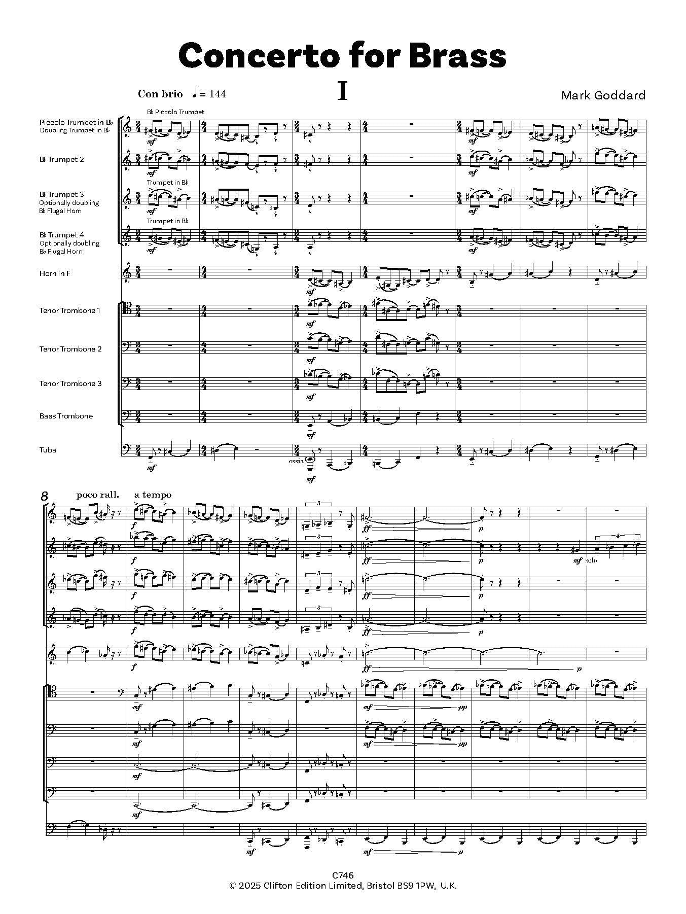 Goddard, Mark - Concerto for brass - Digital Download