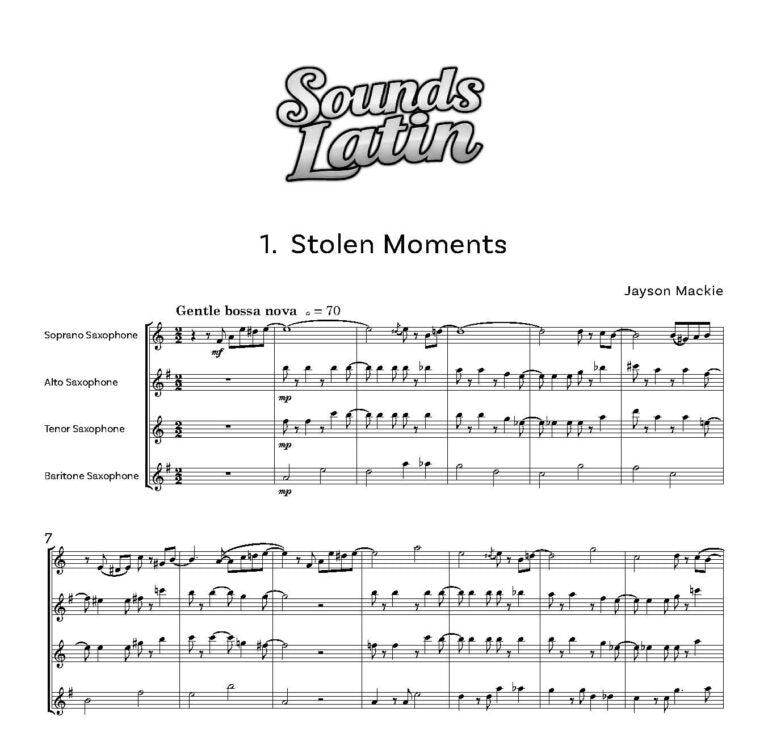 Mackie, Jayson - Sounds Latin for Saxophone Quartet- Digital Download