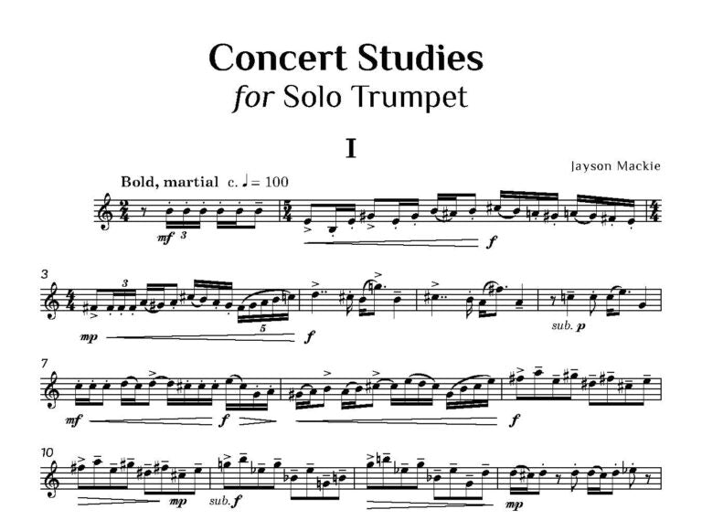 Mackie, Jayson - Concert Studies for Solo Trumpet - Digital Download