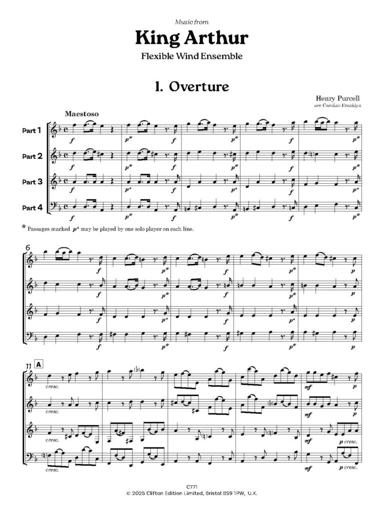 Purcell -Music from King Arthur for Flexible Wind Ensemble