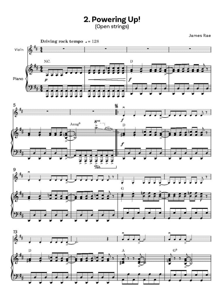 Rae, James -Fully Charged! for violin and piano - Digital Download