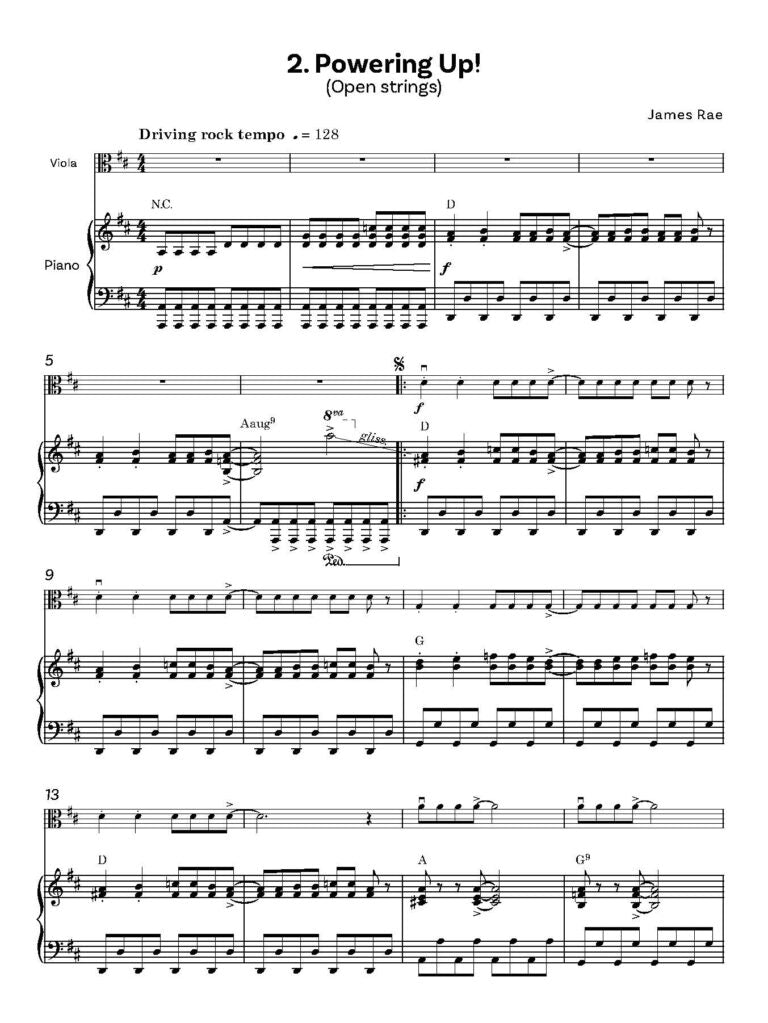 Rae, James -Fully Charged! for Viola and piano - Digital Download