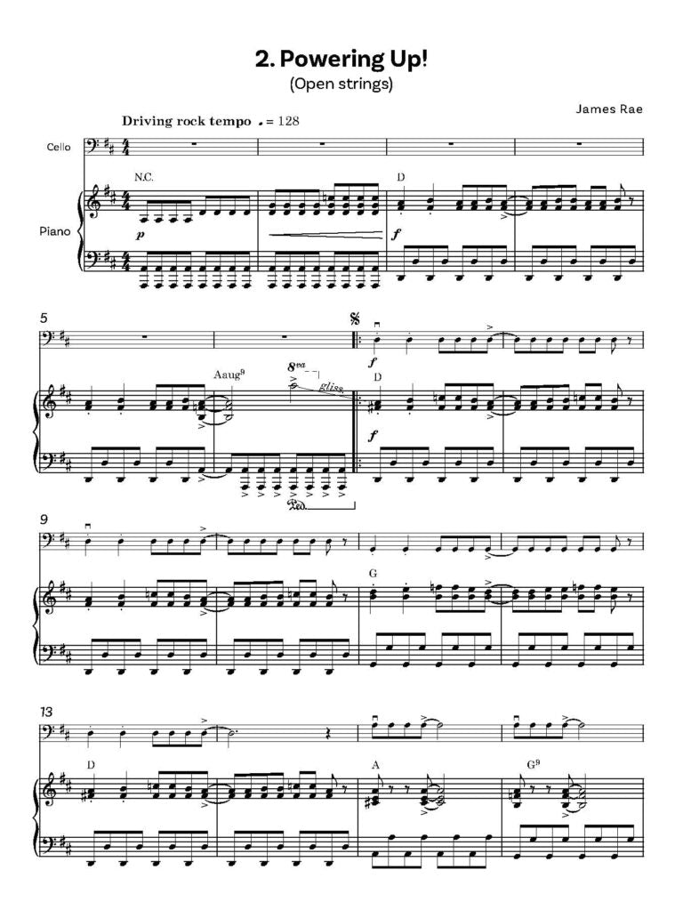 Rae, James - Fully Charged! for Cello and piano - Digital Download