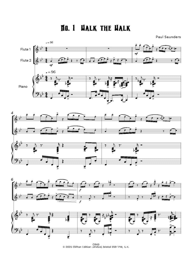 Saunders, Paul - Essential Jazz Flute Duets for two flutes - Digital Download