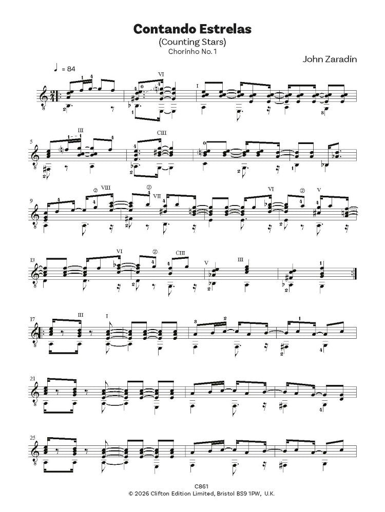 Zaradin, John: Chorinhos for Solo Guitar (Digital Download)