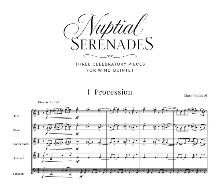 Goddard, Mark - Nuptial Serenades Three celebratory pieces for wind quintet Digital Download