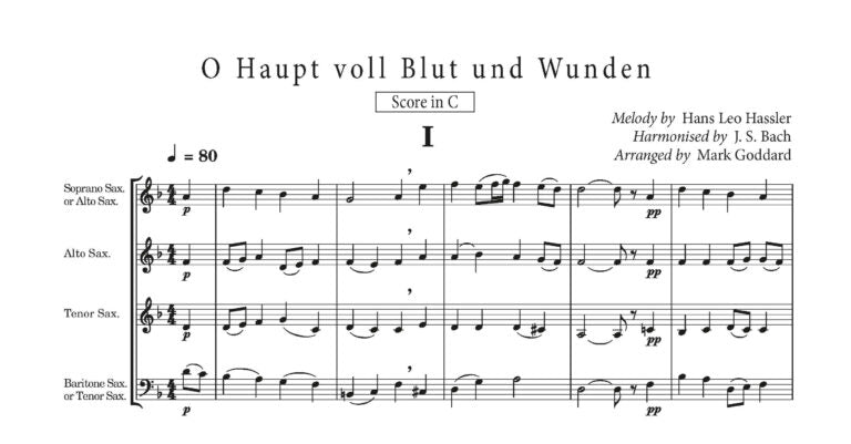 Bach Chorale Saxophone Collection (Saxophone Quartet)- Digital Download