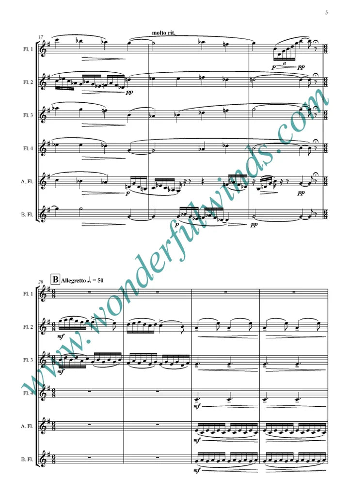 Elgar, E./Elgar, C.A.- A Christmas Greeting - for flute ensemble Digital Download